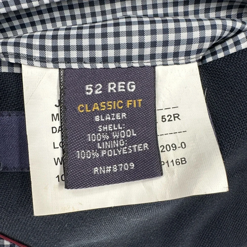 Stafford Blazer‎ Mens 50R Blue Gold Button Pockets Suit Jacket Sport Coat READ